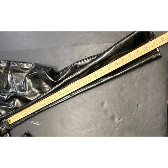 SPANX Black Faux Leather Classic City Business Casual Leggings Pants 1X Petite - Picture 3 of 15